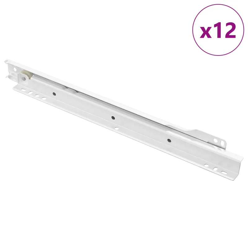 Stalčių bėgis 12 pcs Balta 300 mm Plienas