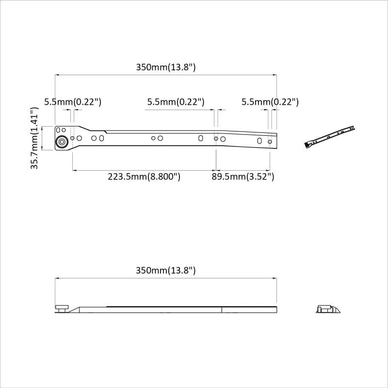 Stalčių bėgis 12 pcs Balta 350 mm Plienas