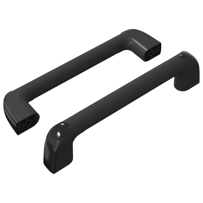 Rankena Paprastas 2 pcs Juoda 380 x 34 x 85 mm Aliuminis ir PP