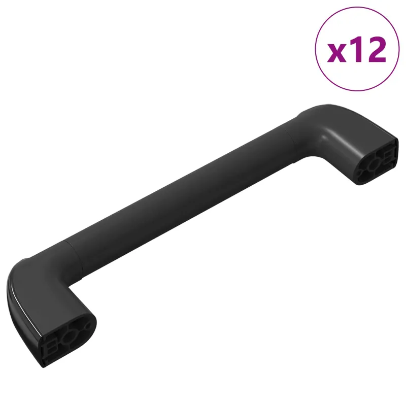 Rankena Paprastas 12 pcs Juoda 380 x 34 x 85 mm Aliuminis ir PP