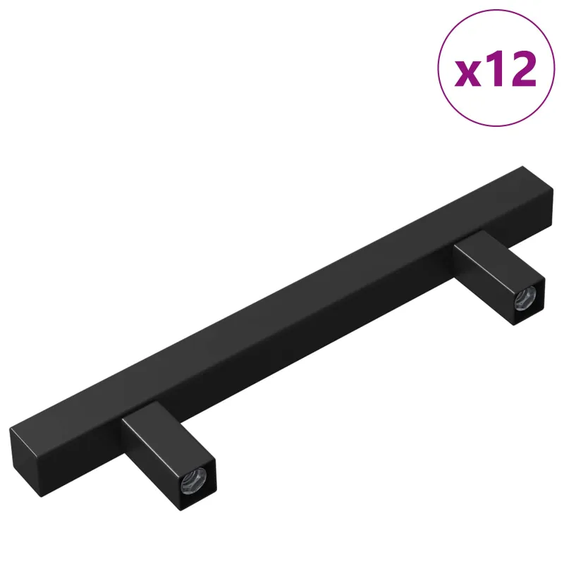 Spintelės rankena 12 pcs Juoda 150 x 12,3 x 35,2 mm