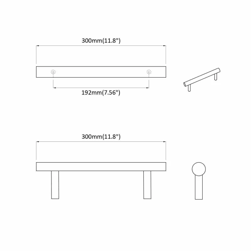 Spintelės rankena 12 pcs Sidabro 300 mm Nerūdijantis Plienas
