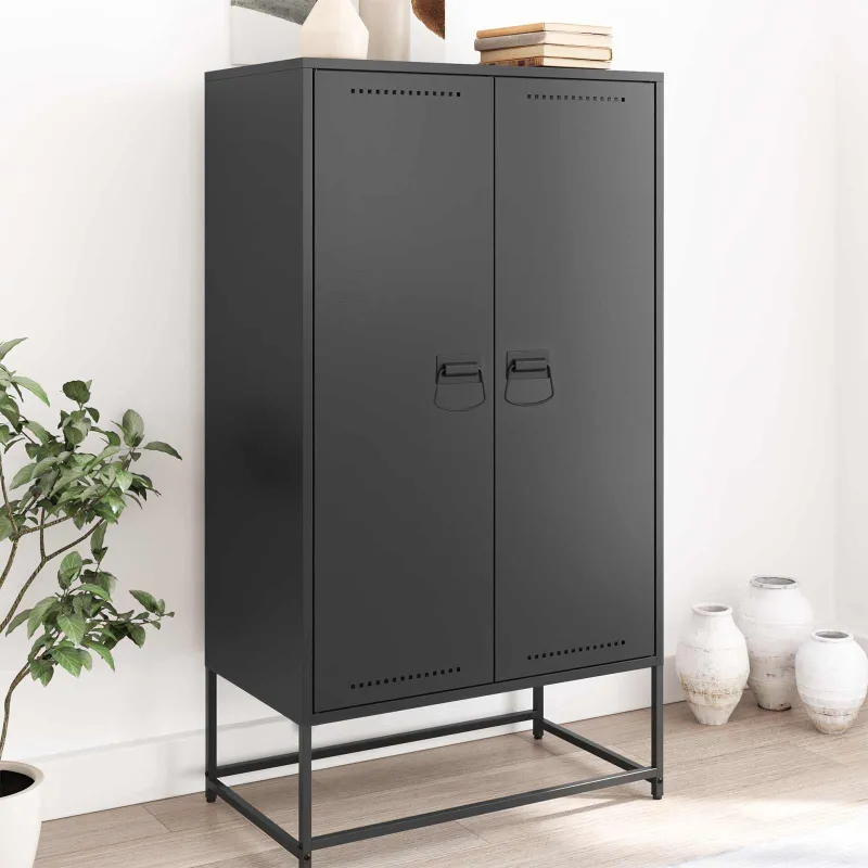 Spintelės Rankenos 12 pcs Juoda 85 x 45 mm Metalas
