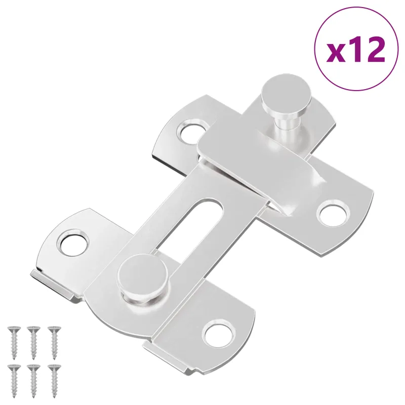 Durų užraktas 12 pcs Sidabro 70 x 8 mm Plienas