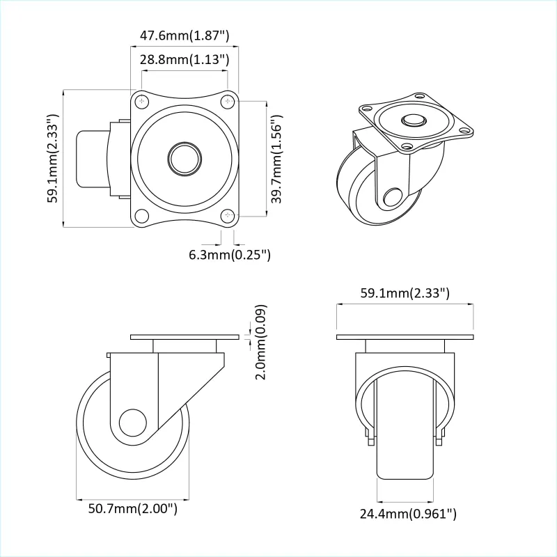 Sukamasis ratukas 2 pcs Sidabro 60 x 60 x 50 mm