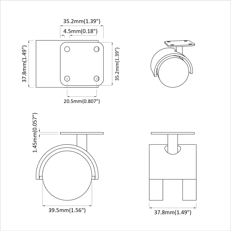 Sukamasis ratukas 12 pcs Juoda 39,5 x 39,5 x 37,8 mm