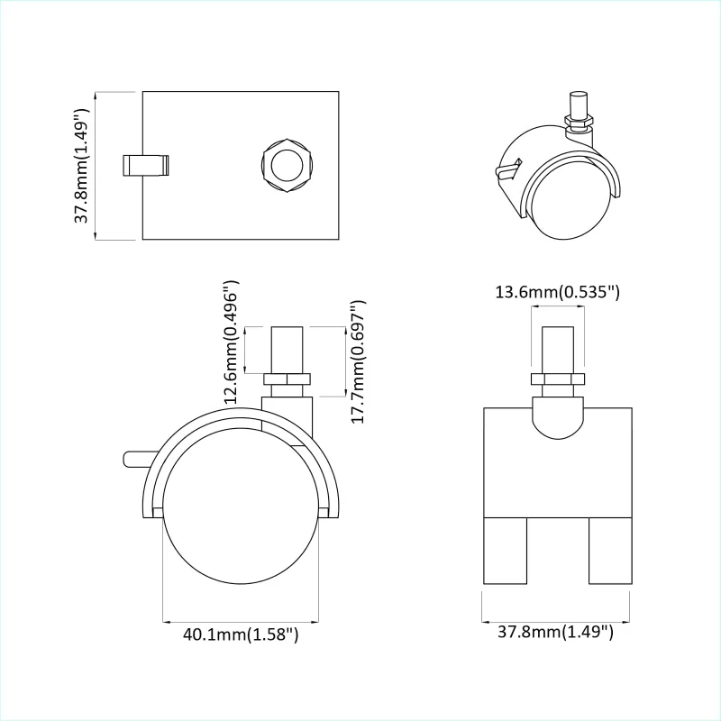 Ratukas 12 pcs Juodas ir sidabrinis 40,1 x 40,1 x 37,8 mm