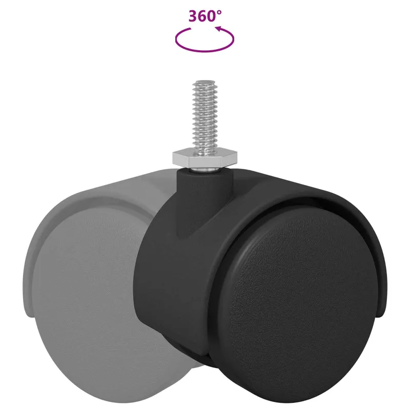 Ratukai 2 pcs Juoda 40,1 x 37,8 mm PP ir geležis