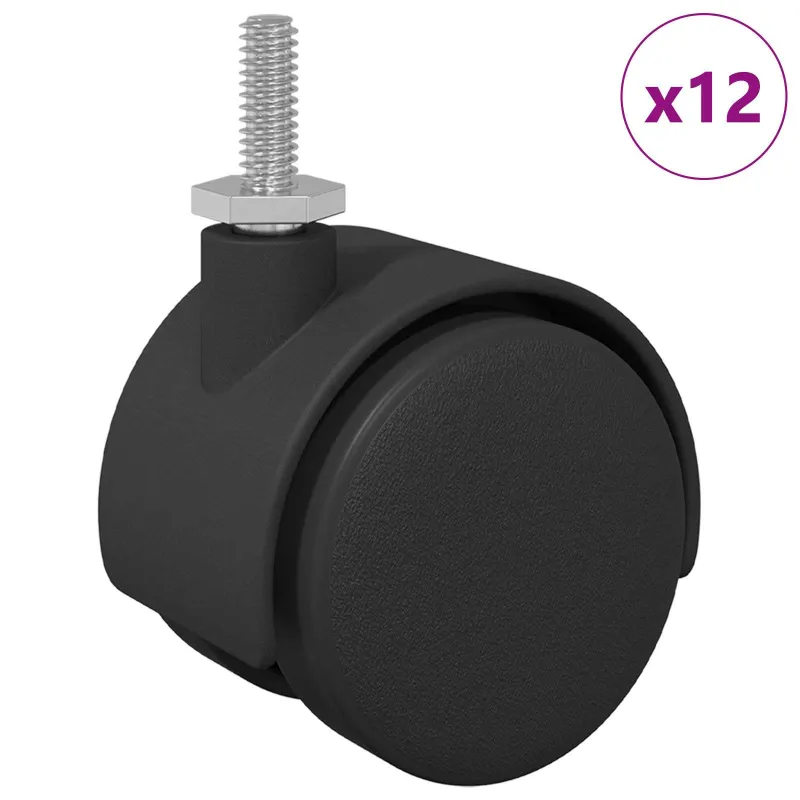 Ratukai 12 pcs Juoda 40,1 x 37,8 mm PP ir geležis