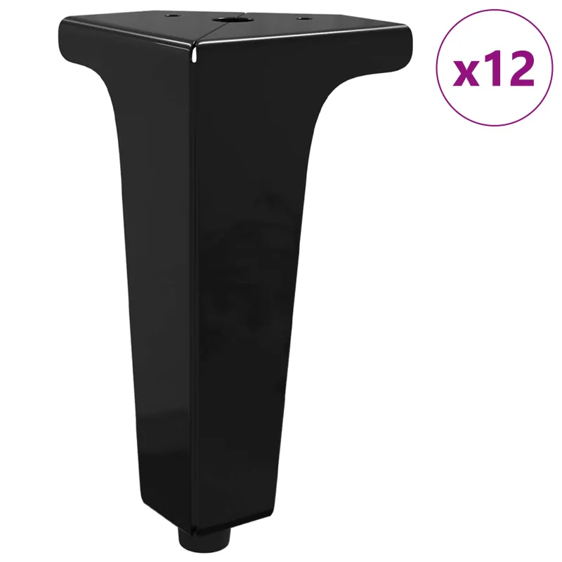 Baldų kojelės 12 pcs Juoda 54,1 x 54,1 x 100 mm Geležis