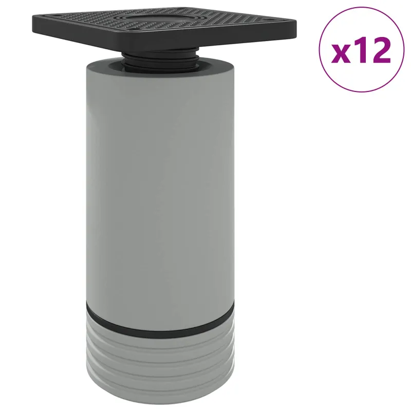 Baldų kojelės Reguliuojamas 12 pcs Balta 64 x 64 x 100 mm PP