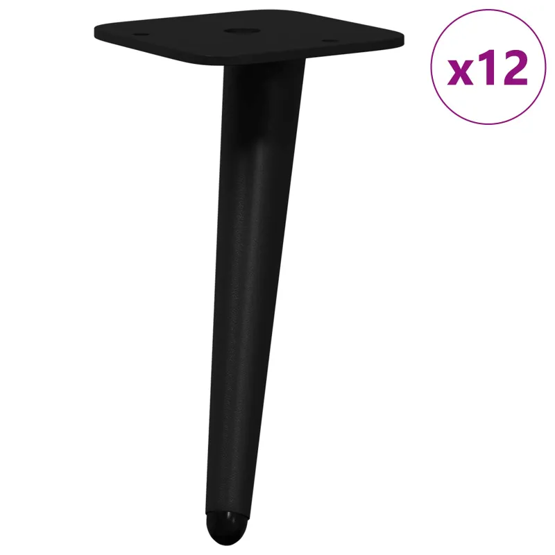 Stovinčios kojos 12 pcs Juoda 56 x 56 x 100 mm Geležis