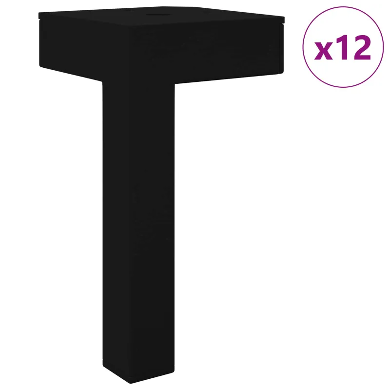 Stovintys kojelės 12 pcs Juoda 57 x 57 x 100 mm Geležis