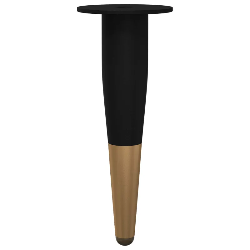 Baldų kojelės 12 pcs Juodas ir auksinis Ø 40 x 98 mm Geležis