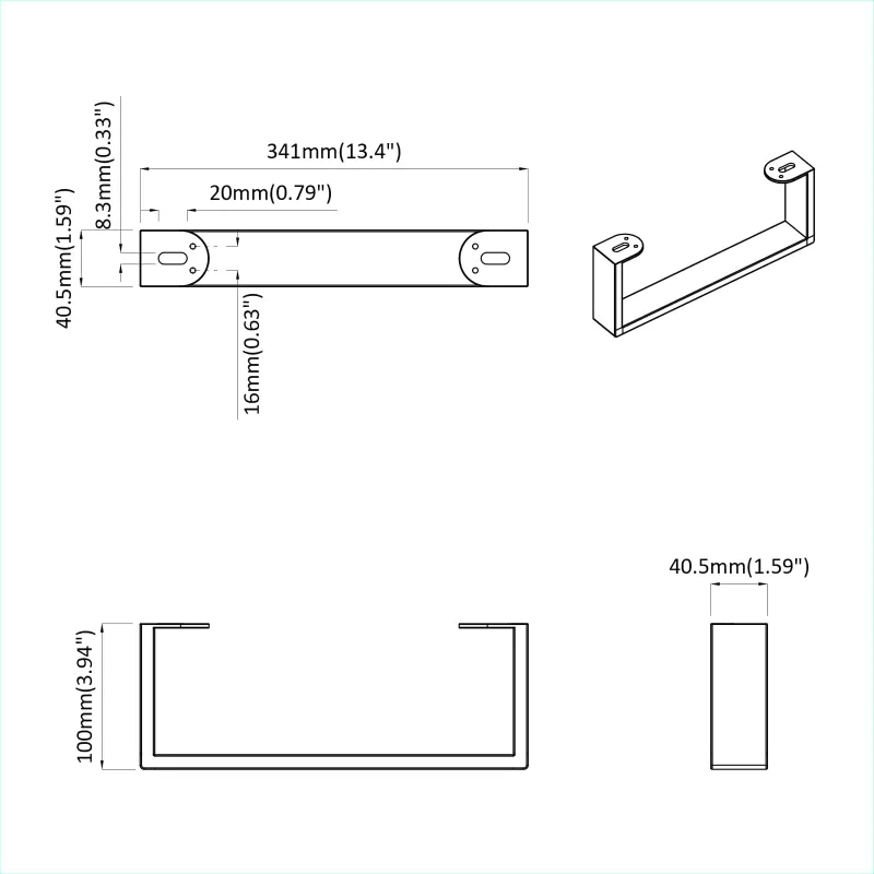 Baldų kojelės 12 pcs Juoda 341 x 40,5 x 100 mm Geležis