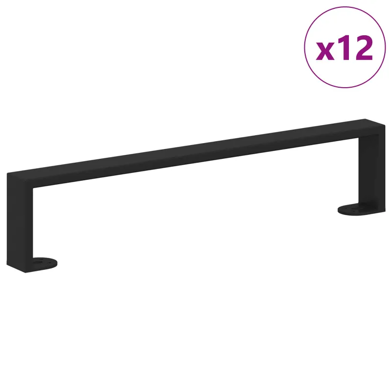 Baldų kojelės 12 pcs Juoda 481 x 40,5 x 100 mm Geležis