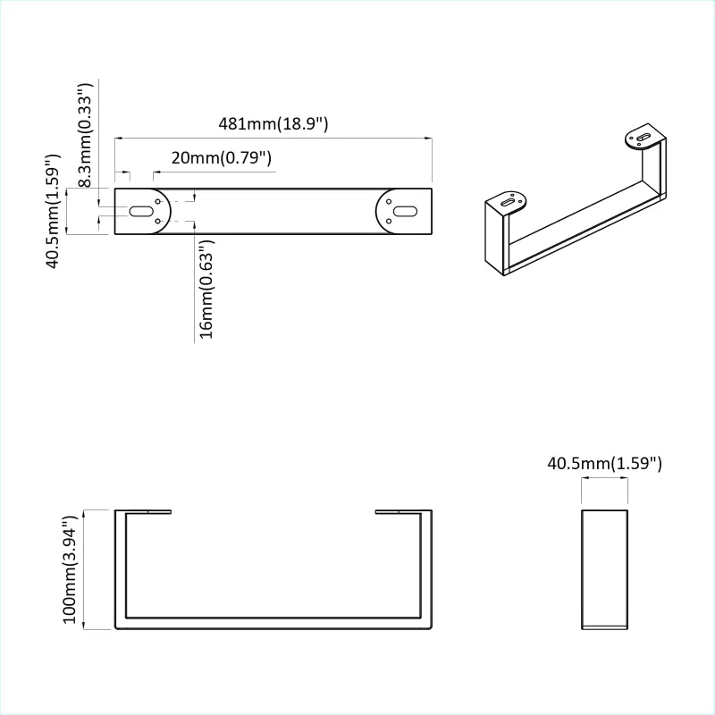 Baldų kojelės 12 pcs Juoda 481 x 40,5 x 100 mm Geležis