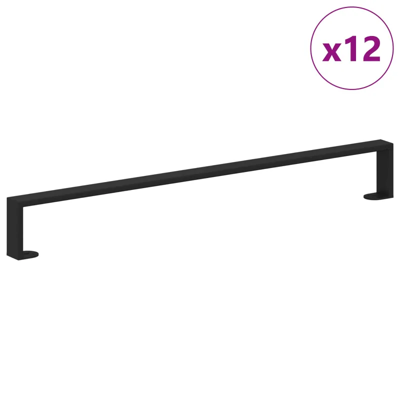 Baldų kojelės 12 pcs Juoda 796 x 40,5 x 100 mm Geležis