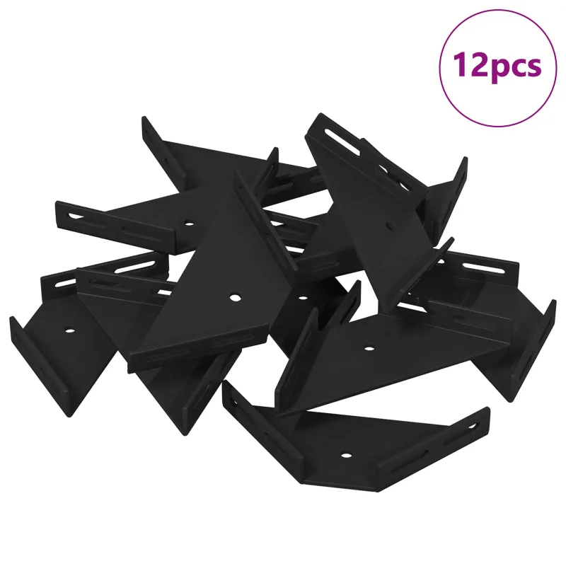Kampinis laikiklis 12 pcs Juoda 138,5 x 50,5 x 16 mm Geležis