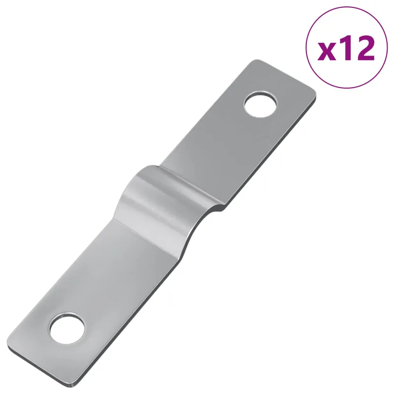 Smūgio įdėklas 12 pcs Sidabro 50 x 10 x 1,2 mm Geležis