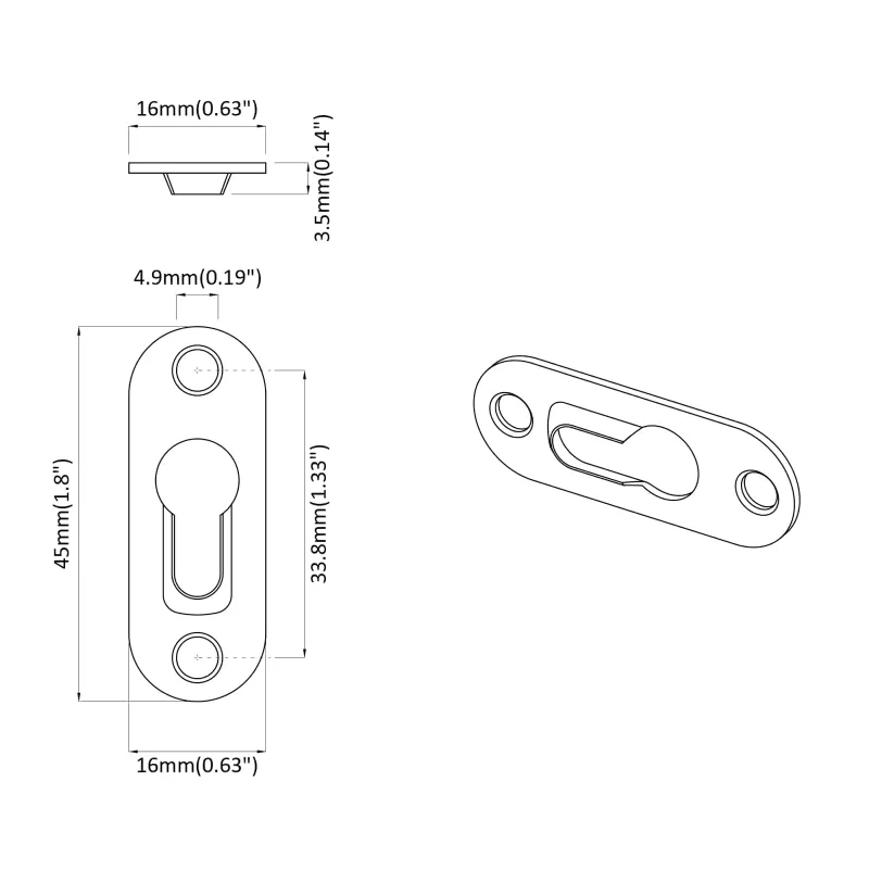Raktelio pakabukas 3673 pcs Sidabro 45 x 16 x 3.5 mm Geležis