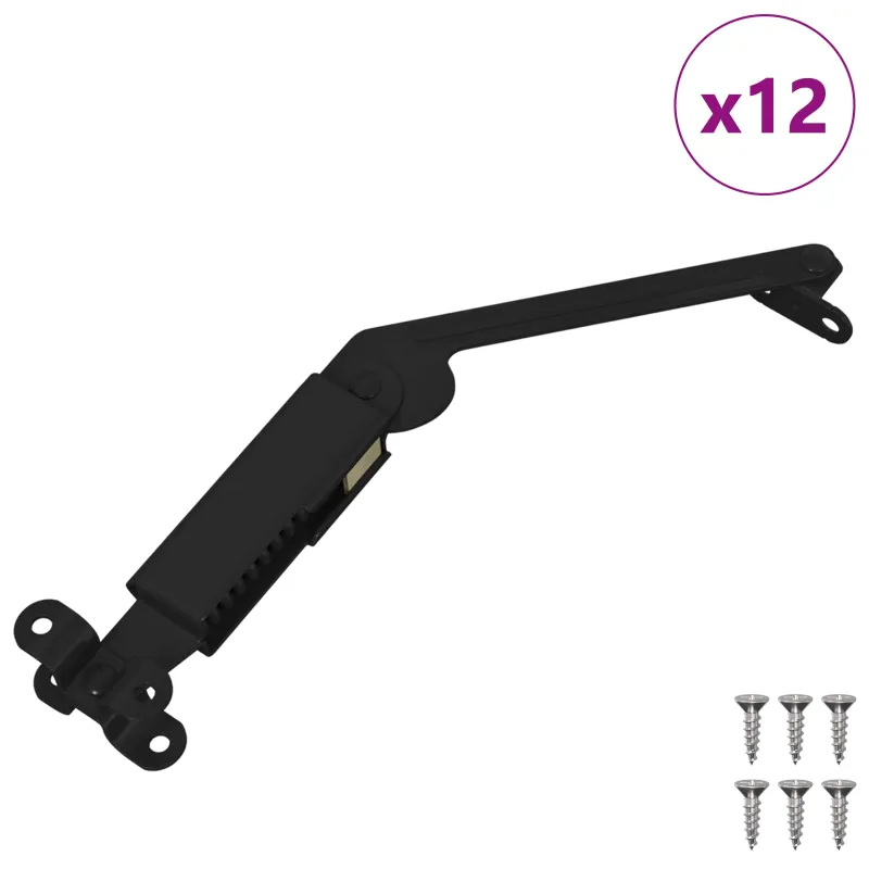 Dangčio atramos vyris 12 pcs Juoda 192 x 32 x 50 mm Plienas