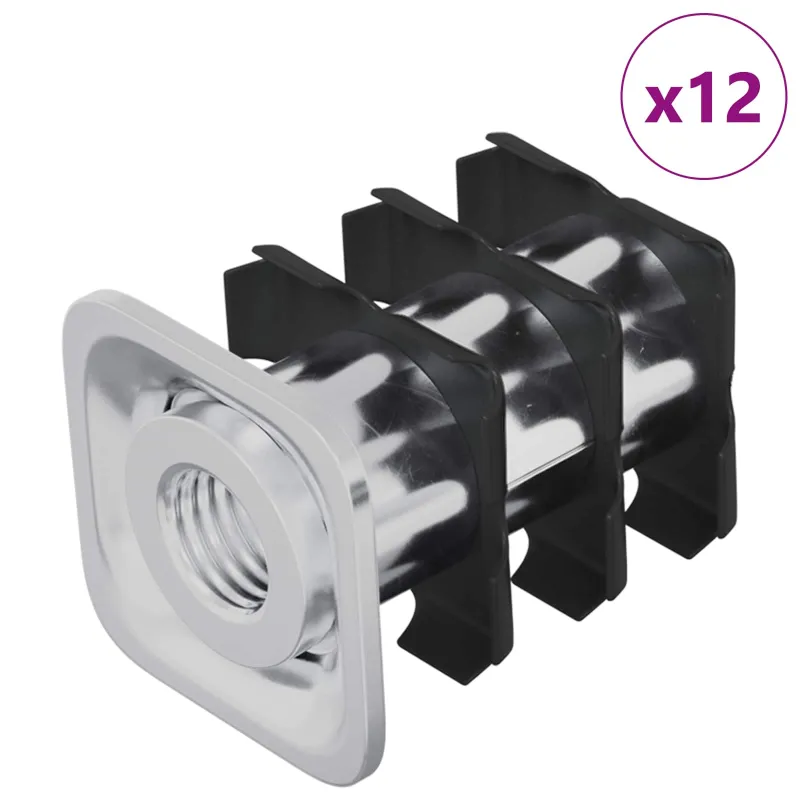 Srieginis vamzdžio įterpimas 12 pcs Juodas ir sidabrinis