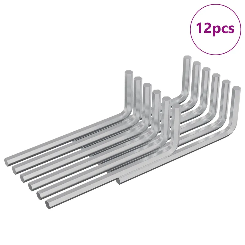 Hex raktas 12 pcs Sidabro 20 x 52 mm Plienas
