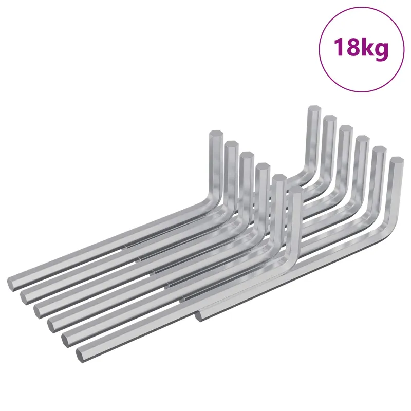 Hex raktas 4675 pcs Sidabro 20 x 52 mm Plienas