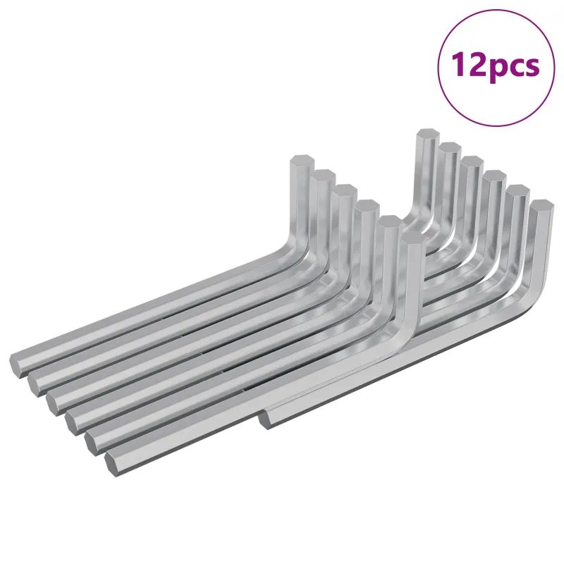 Hex raktas 12 pcs Sidabro 32 x 86 mm Plienas