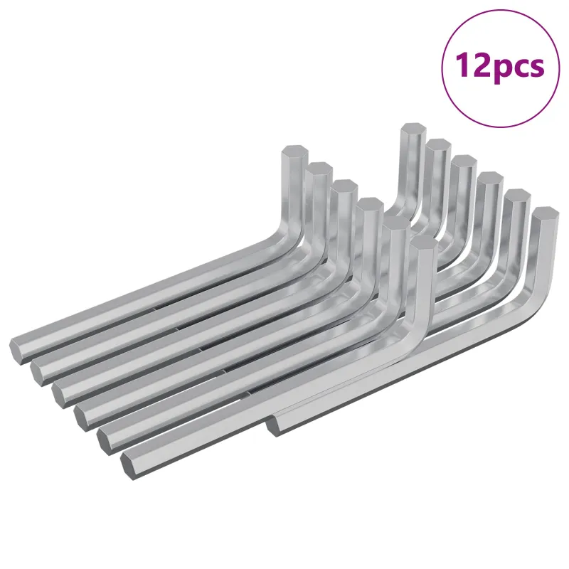 Hex raktas 12 pcs Sidabro 32 x 86 mm Plienas