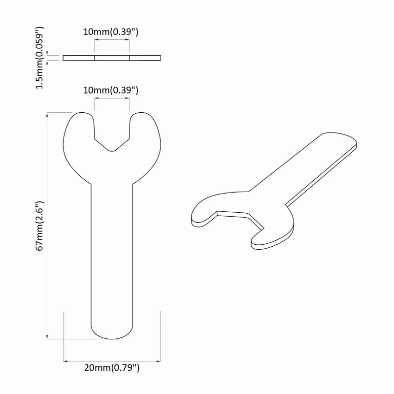 Veržliaraktis 2 pcs Sidabro 10 mm Geležis