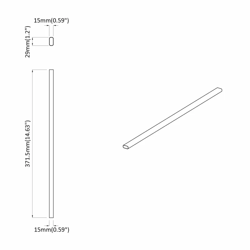 Spintos strypas 2 pcs Sidabro 372 x 15 x 29 mm