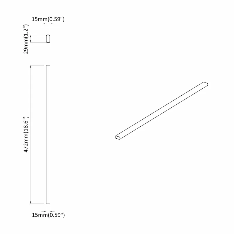 Spintos strypas 12 pcs Sidabro 472 x 15 x 29 mm