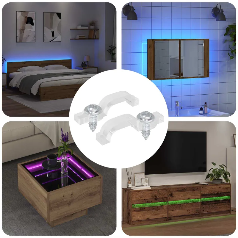 LED Juostos Klipai 23,8 mm 2 pcs Skaidrus Plastikas ir Geležis
