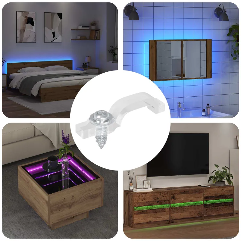 LED Juostos Klipai 23,8 mm 12 pcs Skaidrus Plastikas ir Geležis