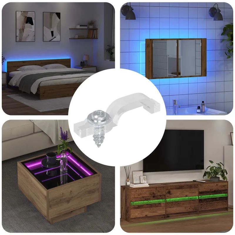 LED Juostos Klipai 23,8 mm 12 pcs Skaidrus Plastikas ir Geležis