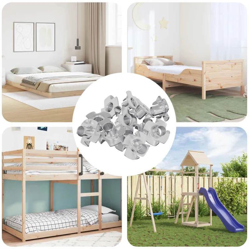 Įpjovinė T-veržlė 7200 pcs Sidabro M6 mm Plienas