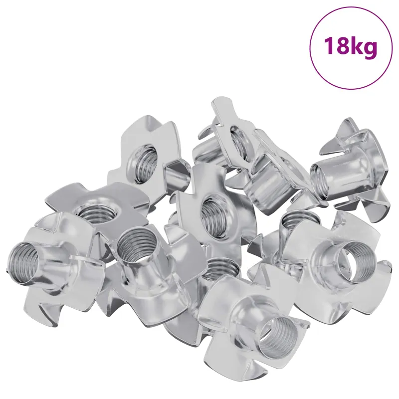 Įpjovinė T-veržlė 7200 pcs Sidabro M6 mm Plienas