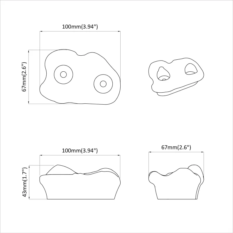 Kopimo rankena 2 pcs Oranžinė 100 x 67 x 43 mm PP