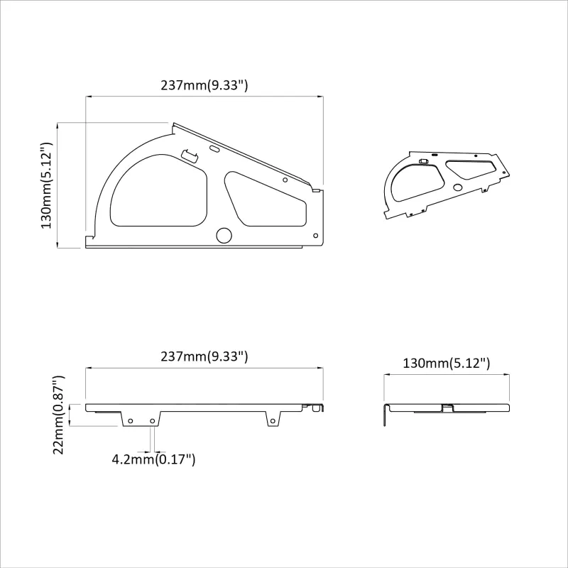 Flip stalčiaus vyrys 2 pcs Sidabro 235 x 155 x 30 mm Geležis