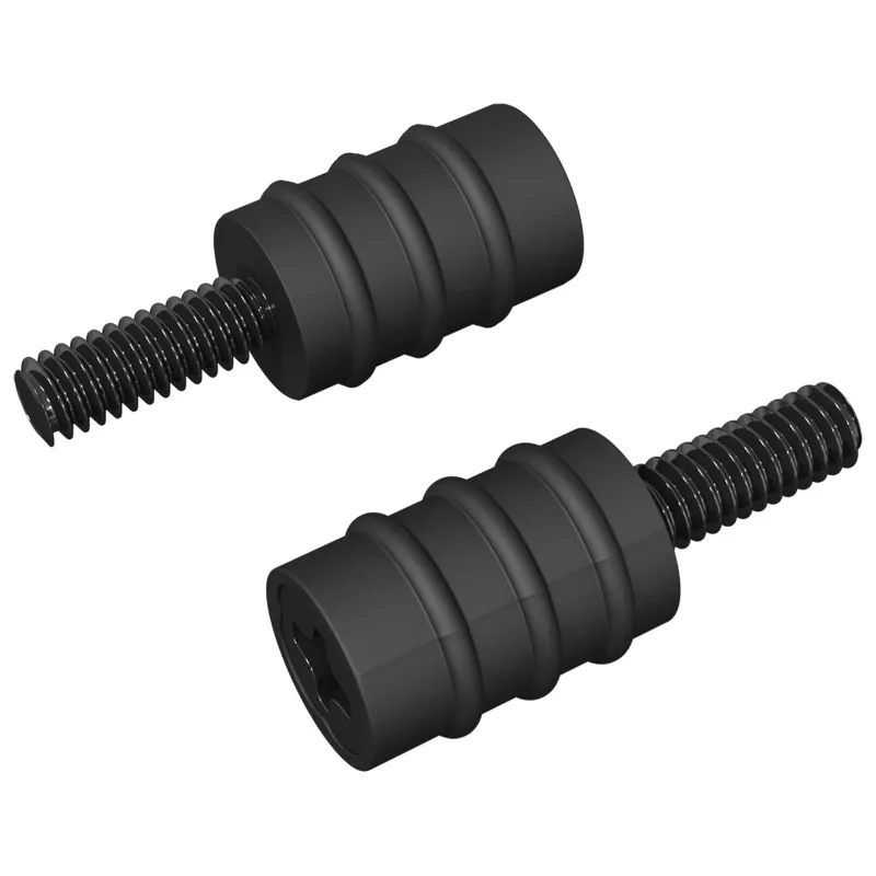 Atstumo varžtas 2 pcs Juoda M4 Guma ir plienas