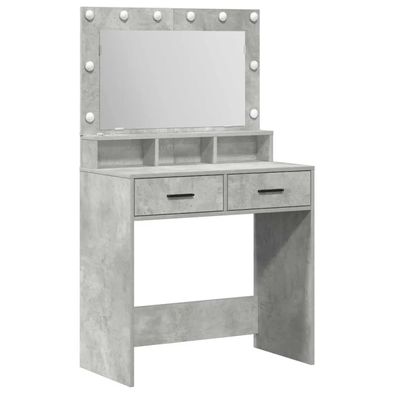 Makiažo stalas Betono pilka 79 x 41 x 135 cm Apdirbta mediena