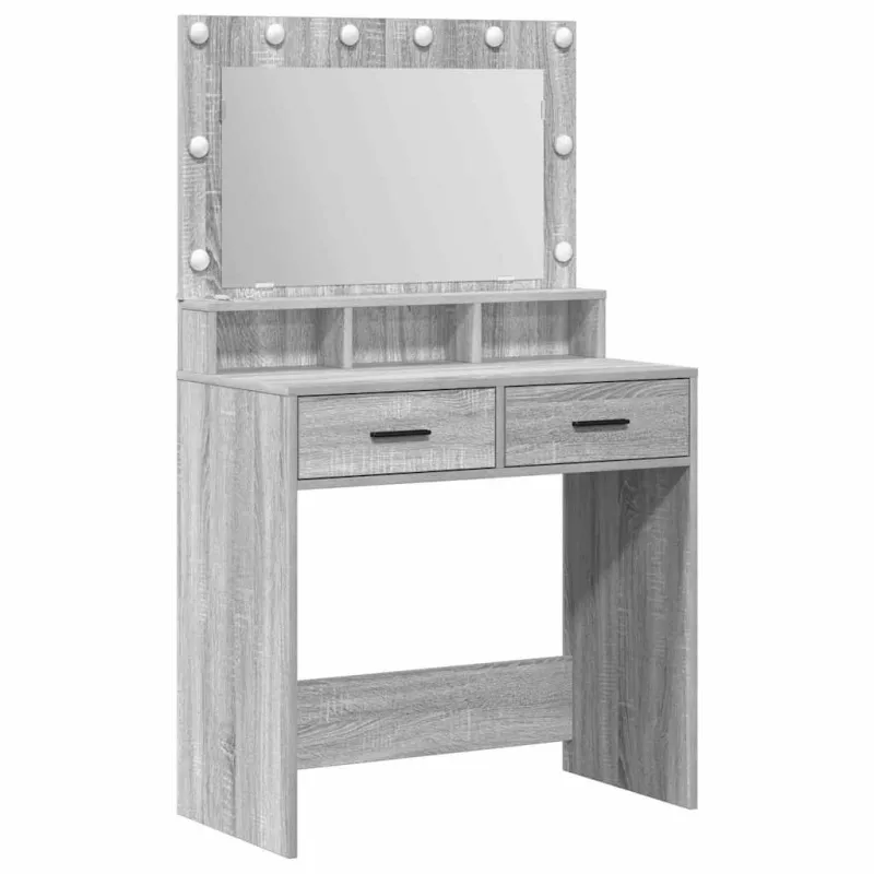 Makiažo stalas Pilkas Sonoma 79 x 41 x 135 cm Apdirbta mediena
