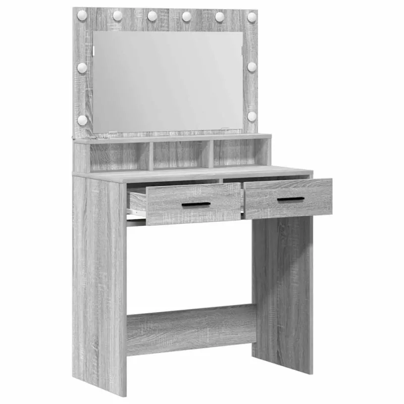 Makiažo stalas Pilkas Sonoma 79 x 41 x 135 cm Apdirbta mediena