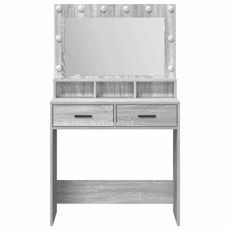 Makiažo stalas Pilkas Sonoma 79 x 41 x 135 cm Apdirbta mediena