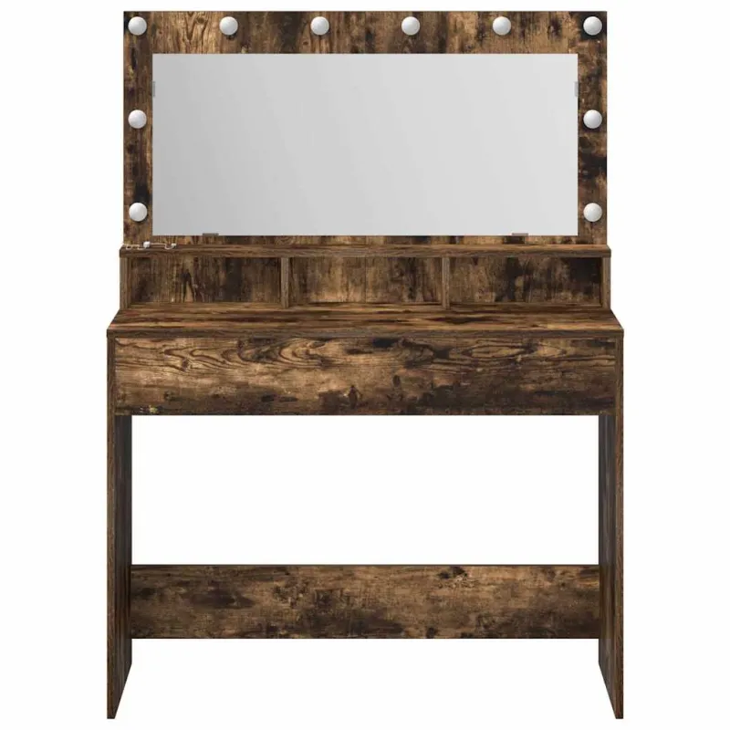 Makiažo stalas su lentyna Rūkyta ąžuolas 100 x 41 x 135 cm