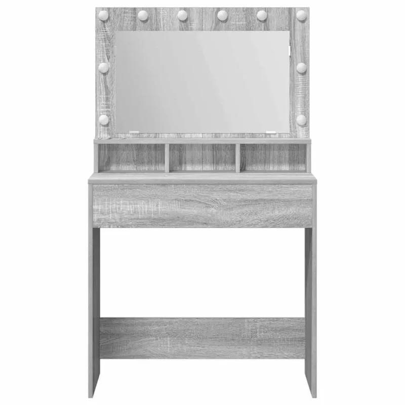 Makiažo stalas su lentyna Pilkas Sonoma 78,5 x 41 x 135 cm