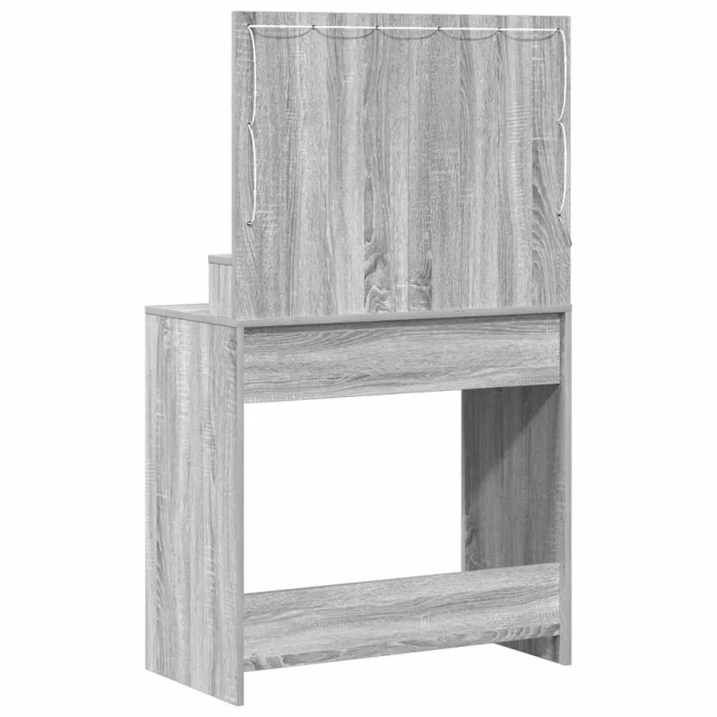 Makiažo stalas su lentyna Pilkas Sonoma 78,5 x 41 x 135 cm