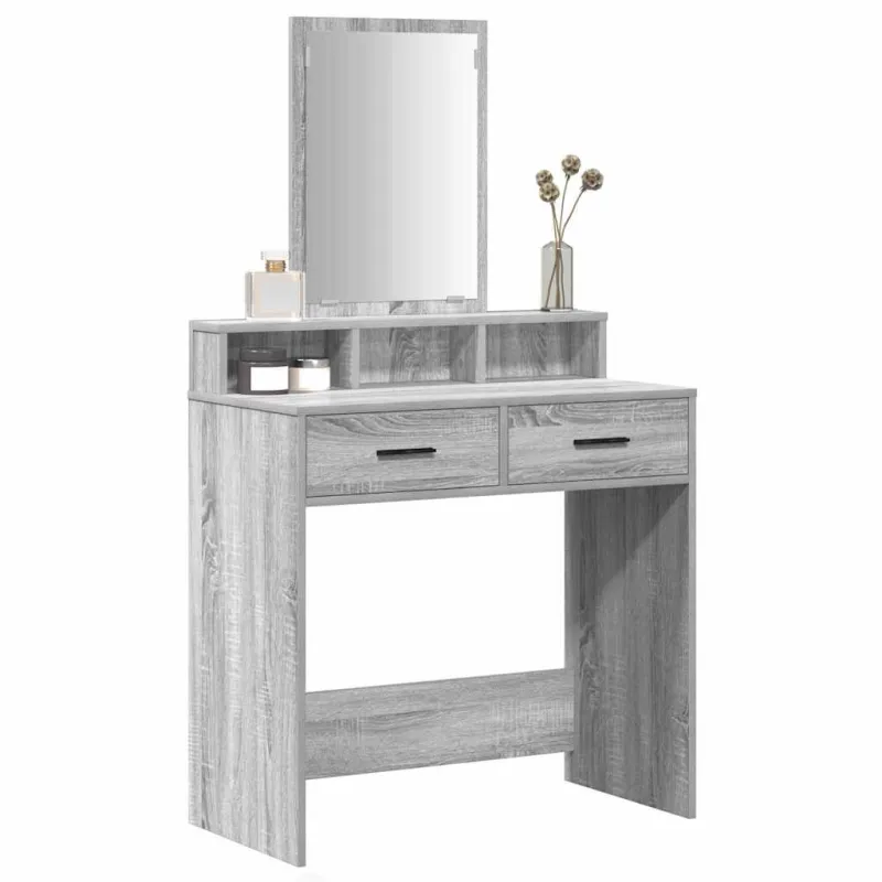 Makiažo stalas Pilkas Sonoma 79 x 41 x 140 cm Apdirbta mediena
